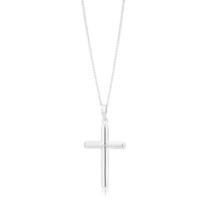 9ct White Gold Plain Cross Pendant