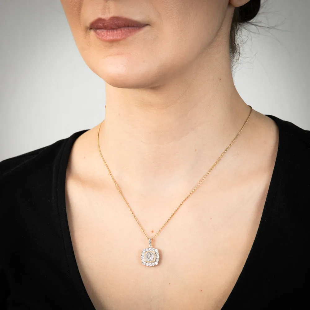 9ct Yellow Gold 1/6 Carat Diamond Pendant