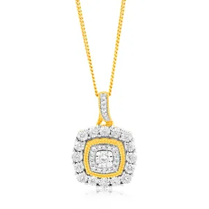 9ct Yellow Gold 1/6 Carat Diamond Pendant