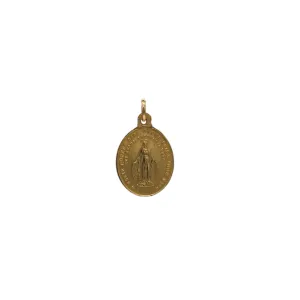 Antique French 18k Gold Miraculous Medal Charm Dated 1830