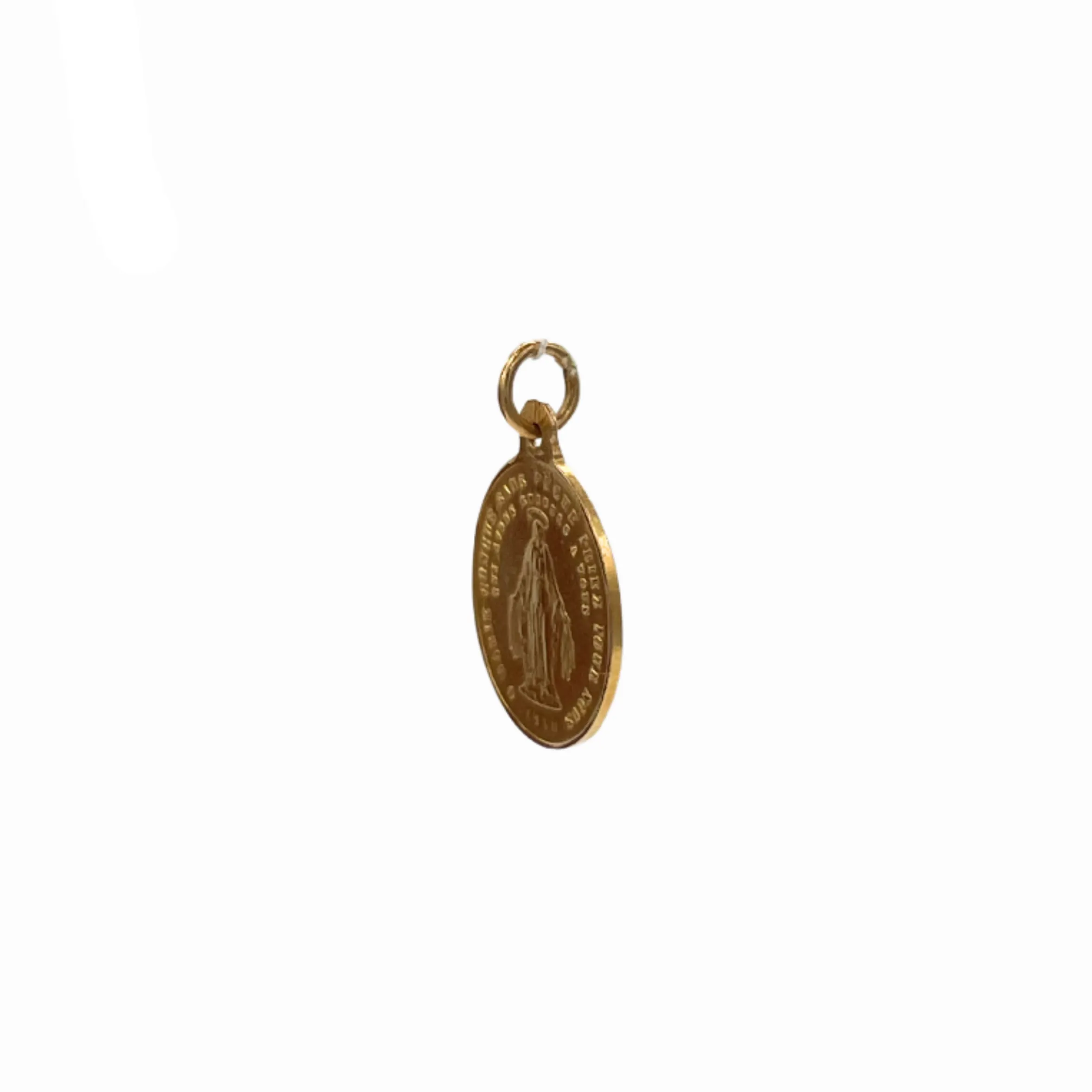 Antique French 18k Gold Miraculous Medal Charm Dated 1830