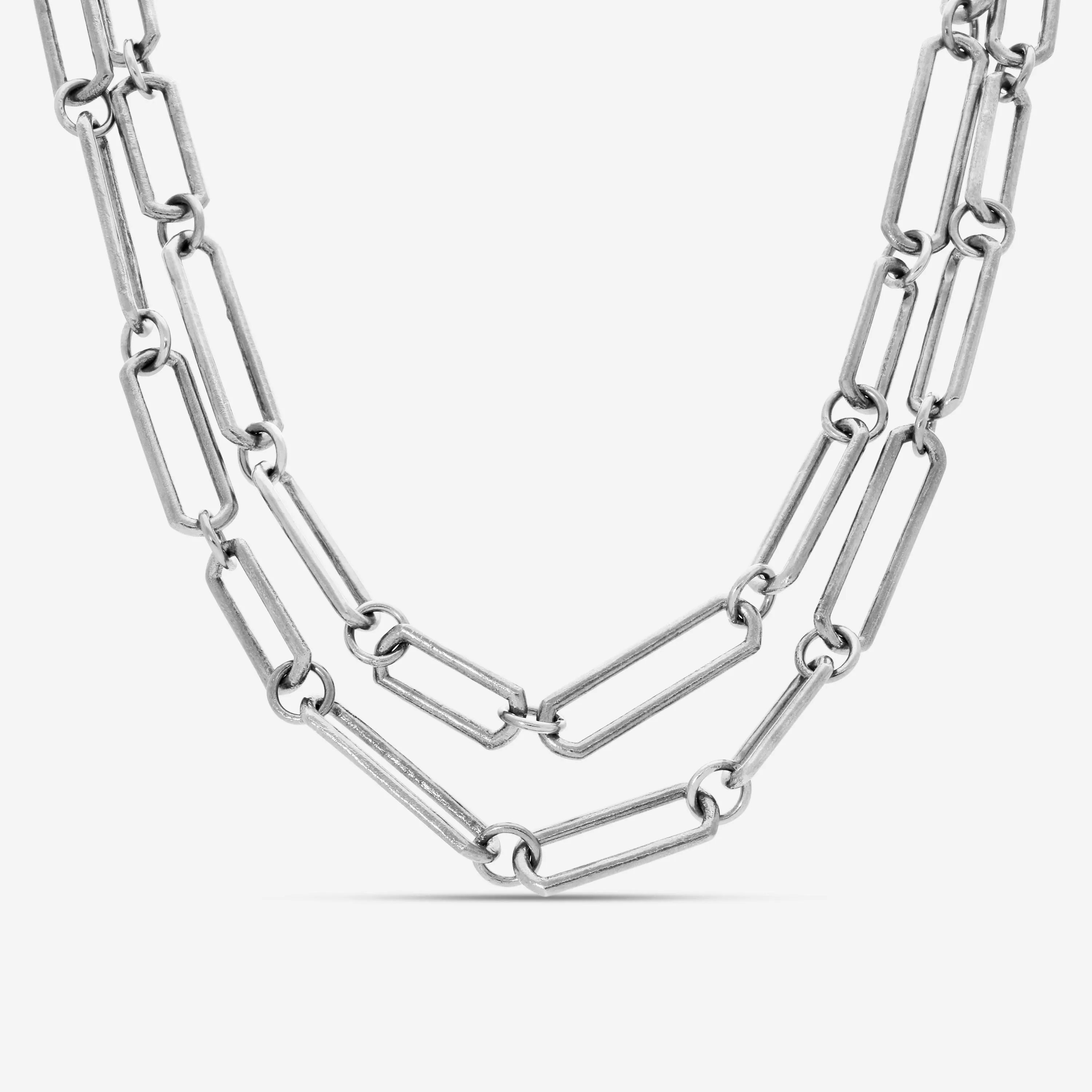 Armenta Men's New World Sterling Silver Paperclip Chain Necklace 18721