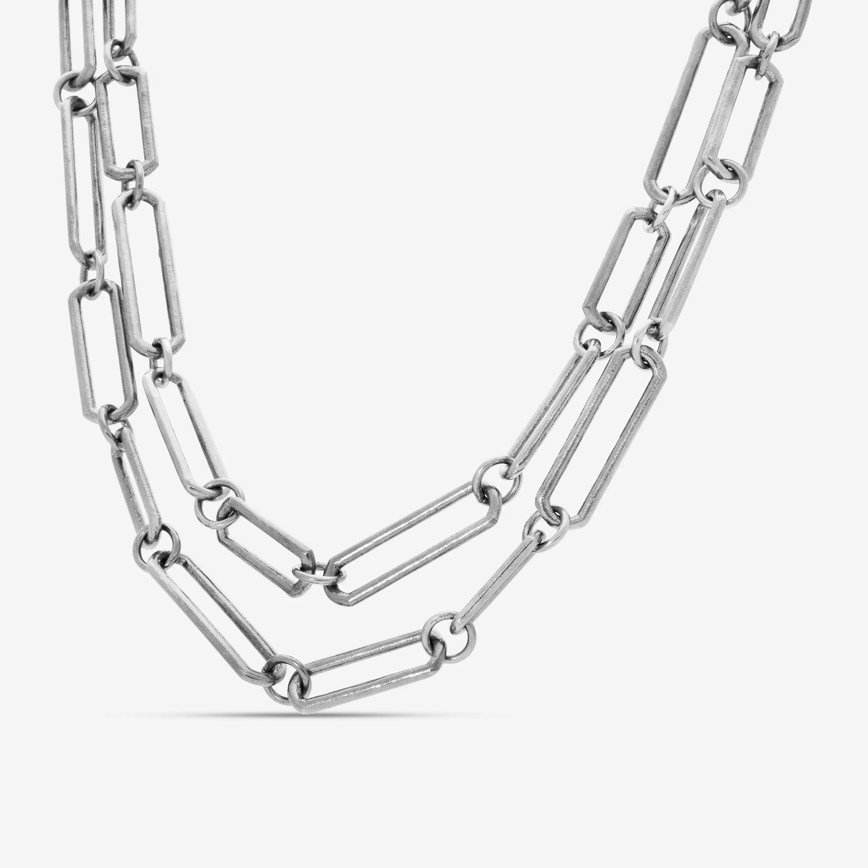 Armenta Men's New World Sterling Silver Paperclip Chain Necklace 18721