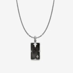 Armenta Men's Romero Sterling Silver Rectangle A Logo Tag Pendant 18317