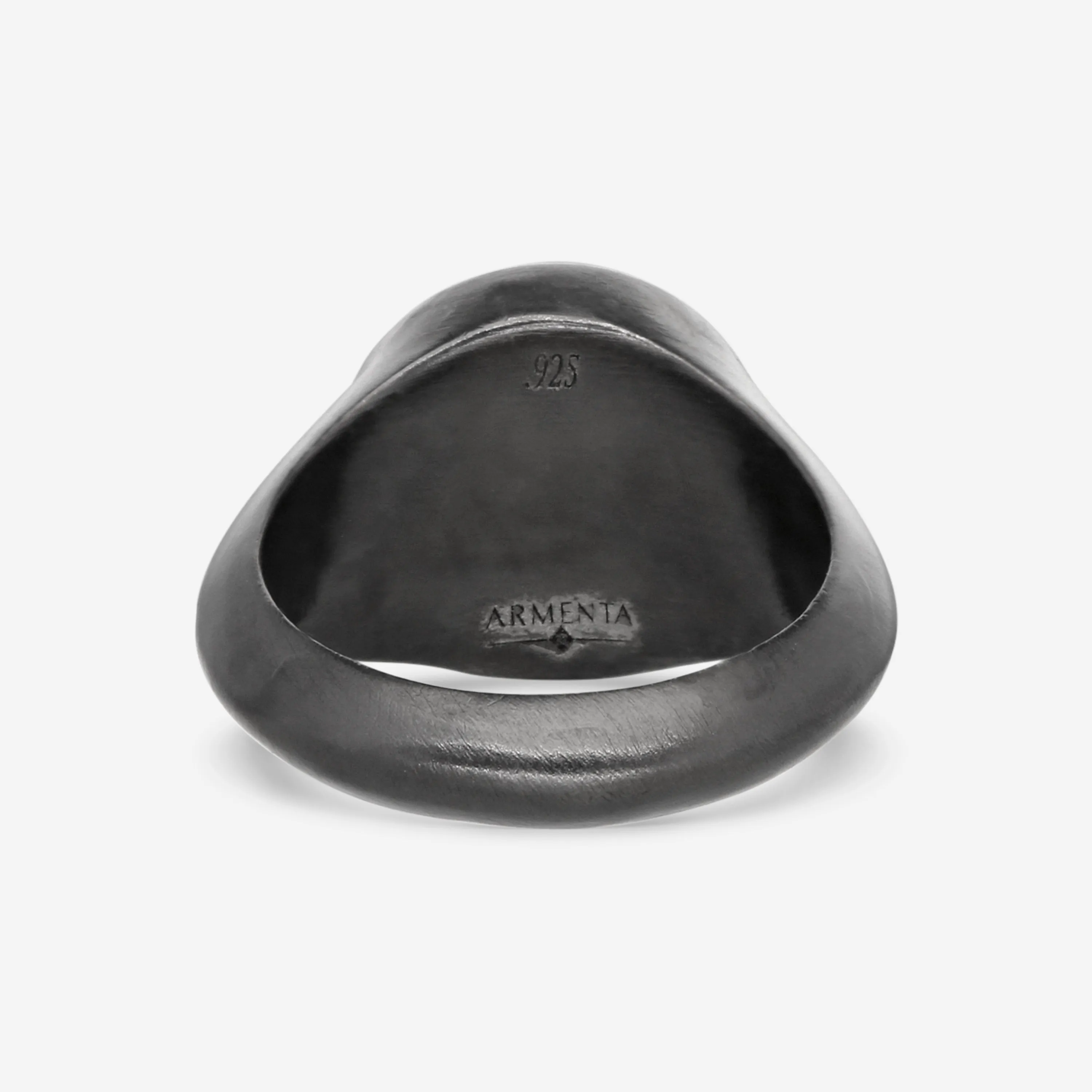 Armenta Men's Sterling Silver Black Sapphire Men's Signet Ring Sz. 10.5 22318