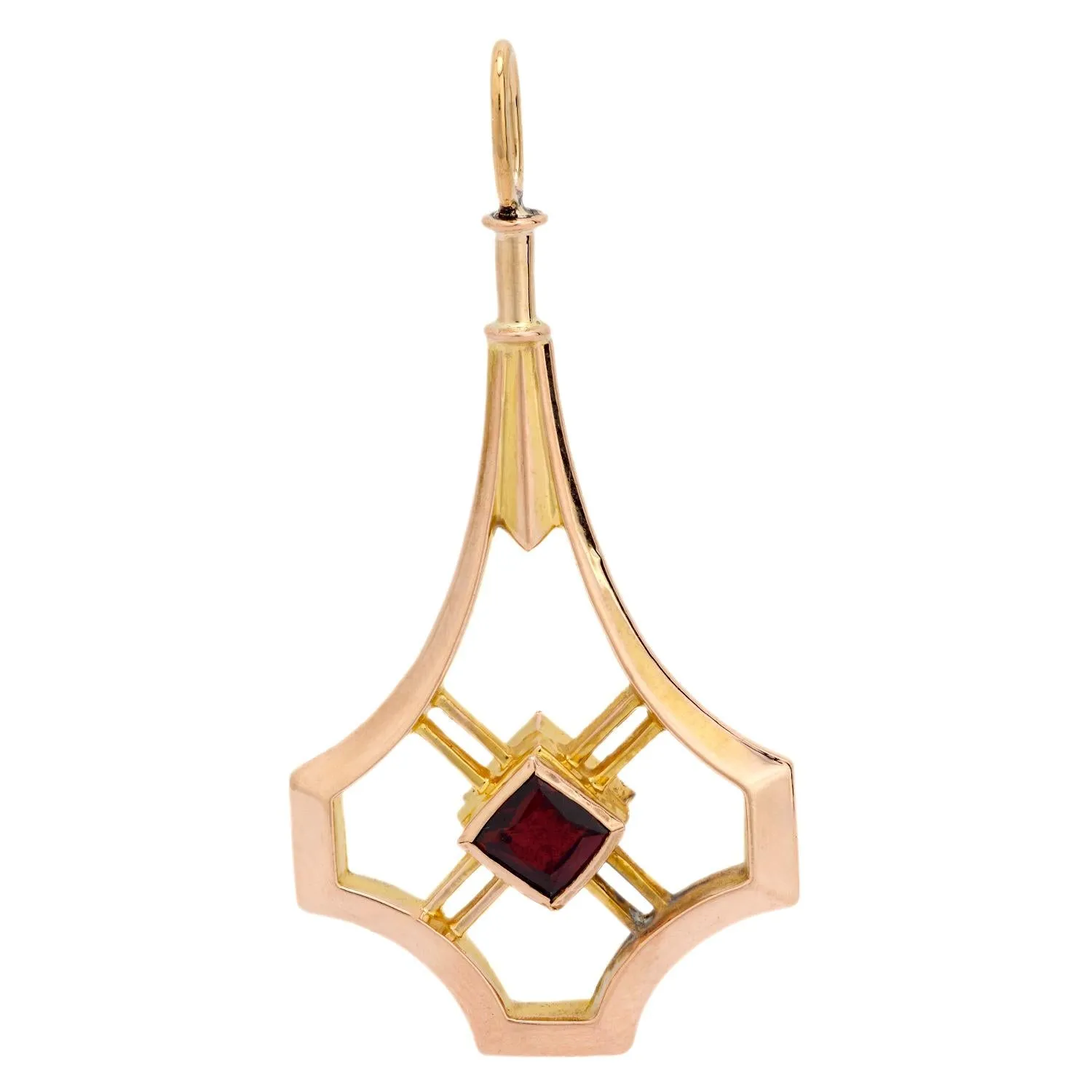 Art Nouveau 14k Garnet Pendant