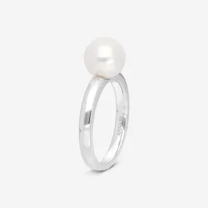 Assael 18K White Gold Single Akoya Cultured Pearl Ring Sz. 6.75 R4104