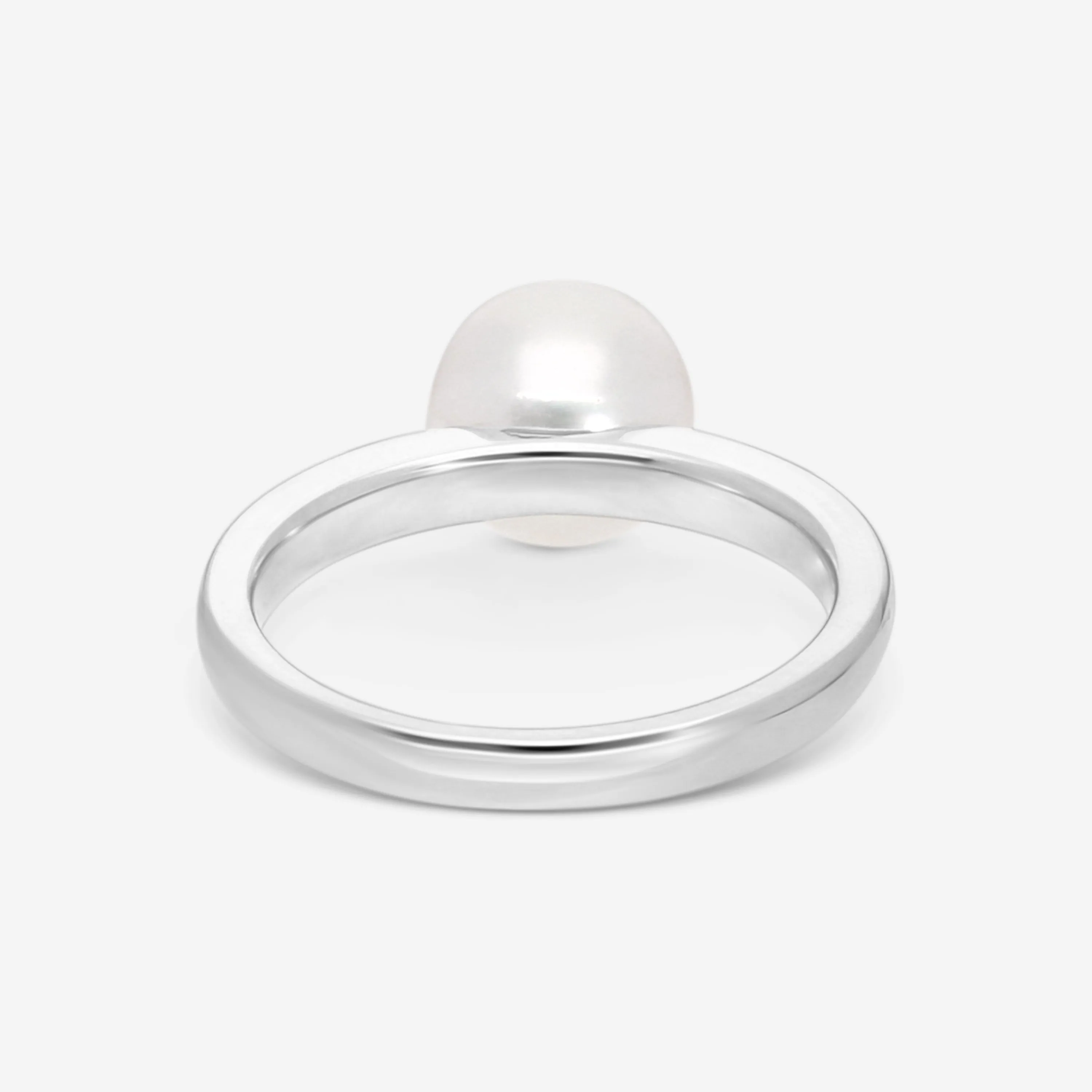 Assael 18K White Gold Single Akoya Cultured Pearl Ring Sz. 6.75 R4104