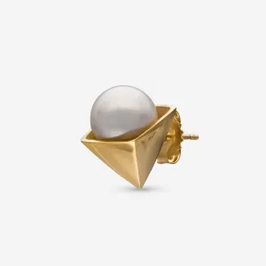 Assael 18K Yellow Gold Japanese Akoya Cultured Pearl Mono Stud Earring EG-PY1
