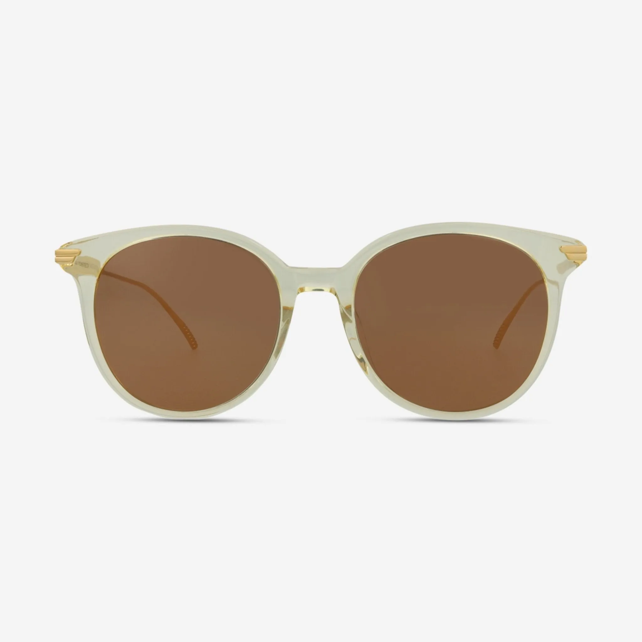 Bottega Veneta Minimalist Round Acetate & Metal 54mm Ladies Sunglasses BV1038SA