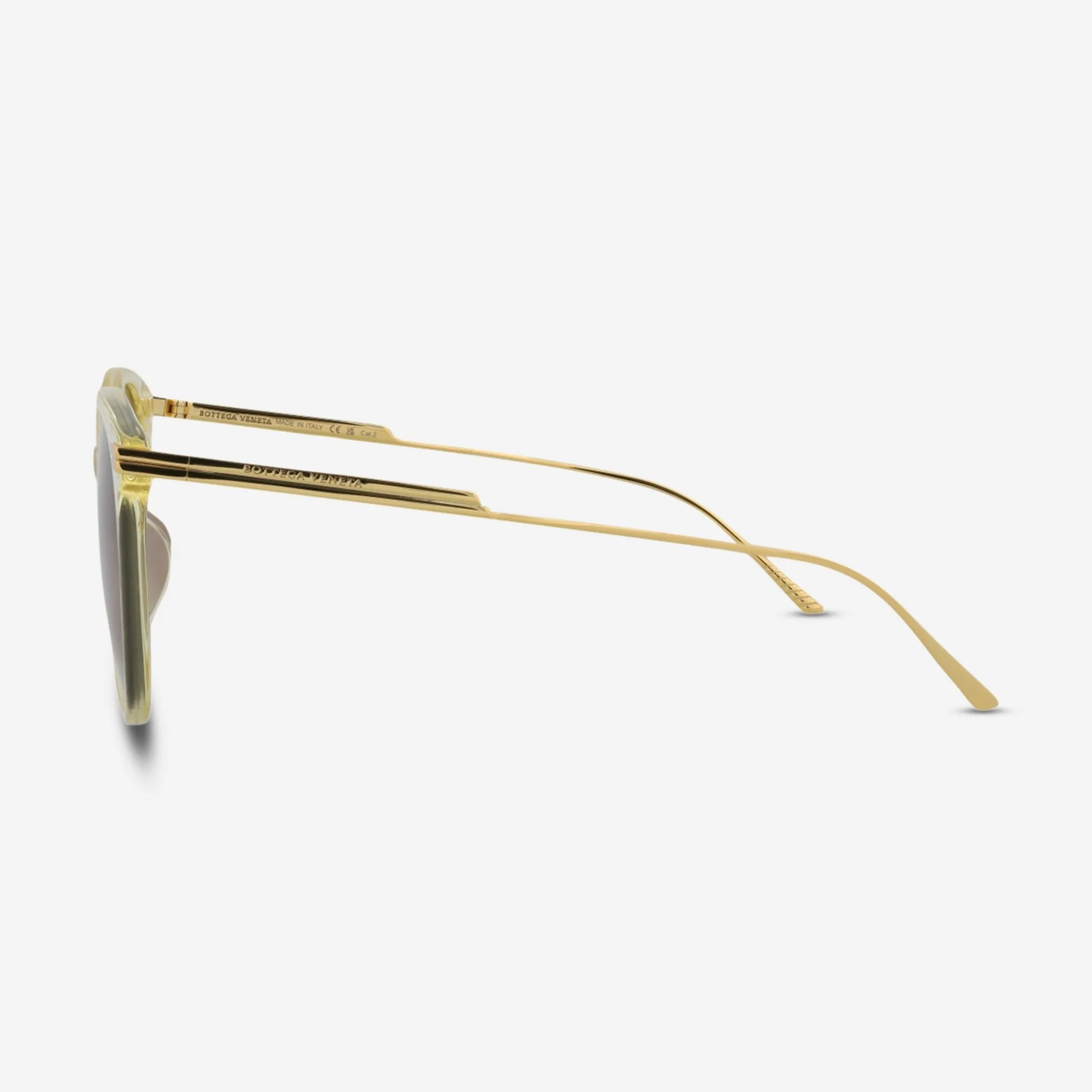 Bottega Veneta Minimalist Round Acetate & Metal 54mm Ladies Sunglasses BV1038SA