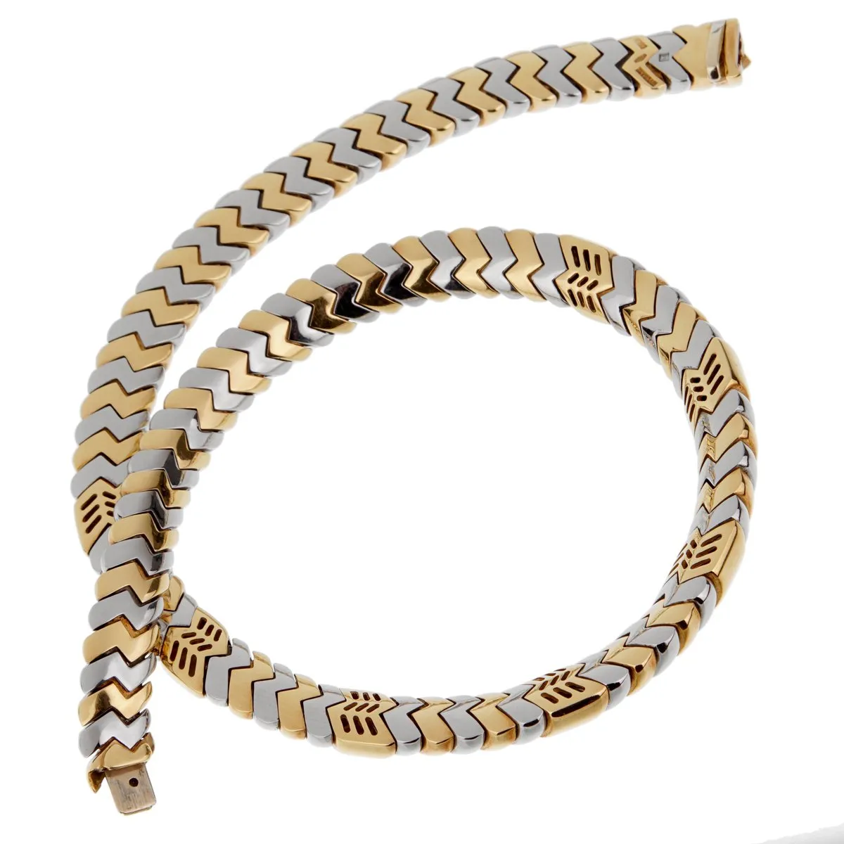 Bulgari Spiga White Yellow Gold Necklace
