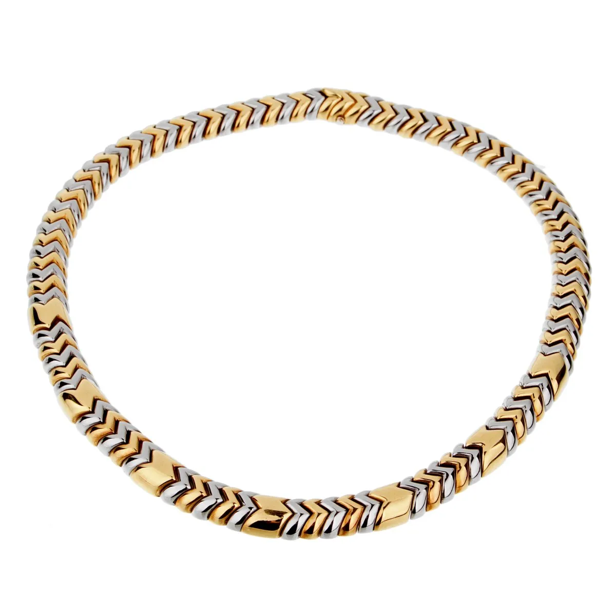 Bulgari Spiga White Yellow Gold Necklace