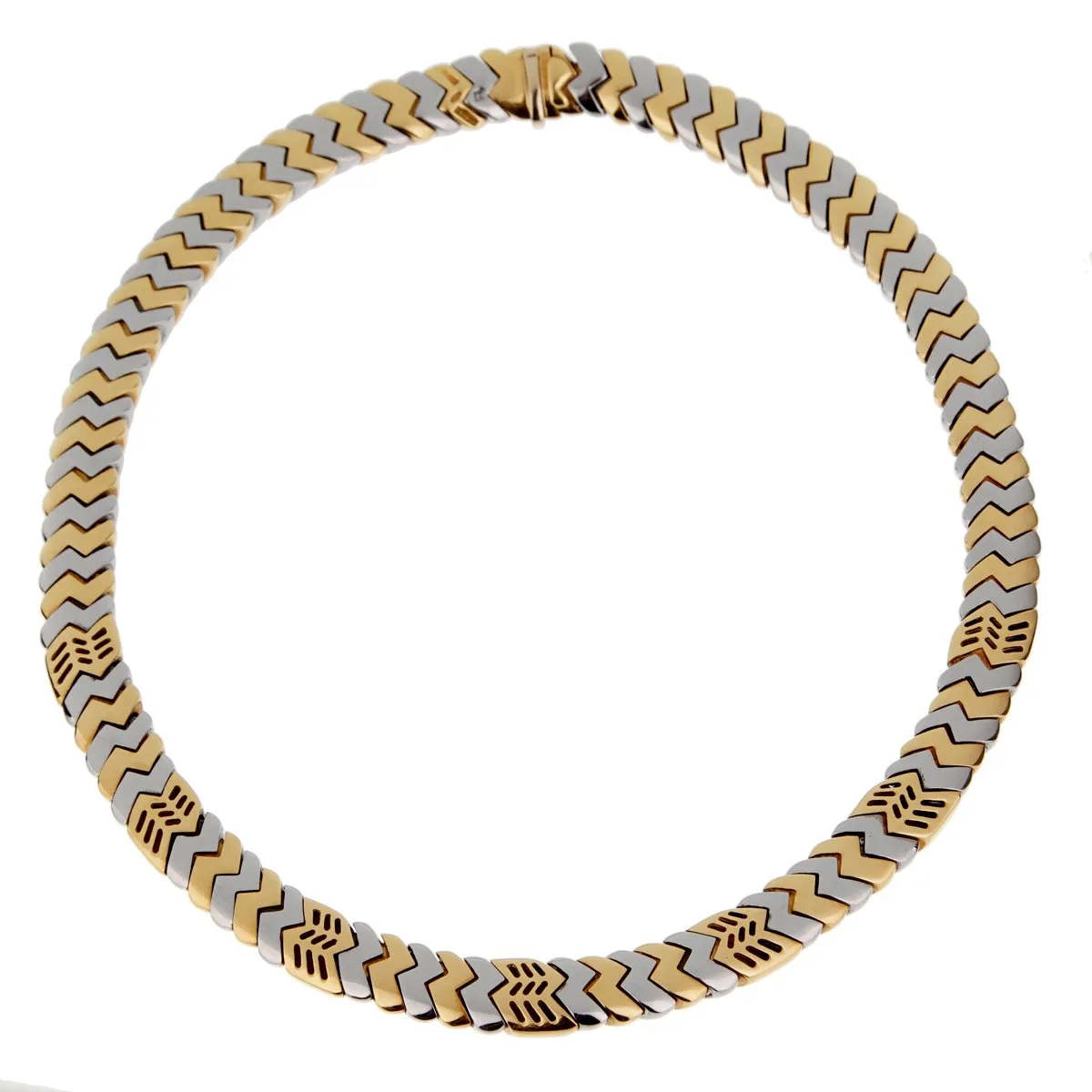 Bulgari Spiga White Yellow Gold Necklace