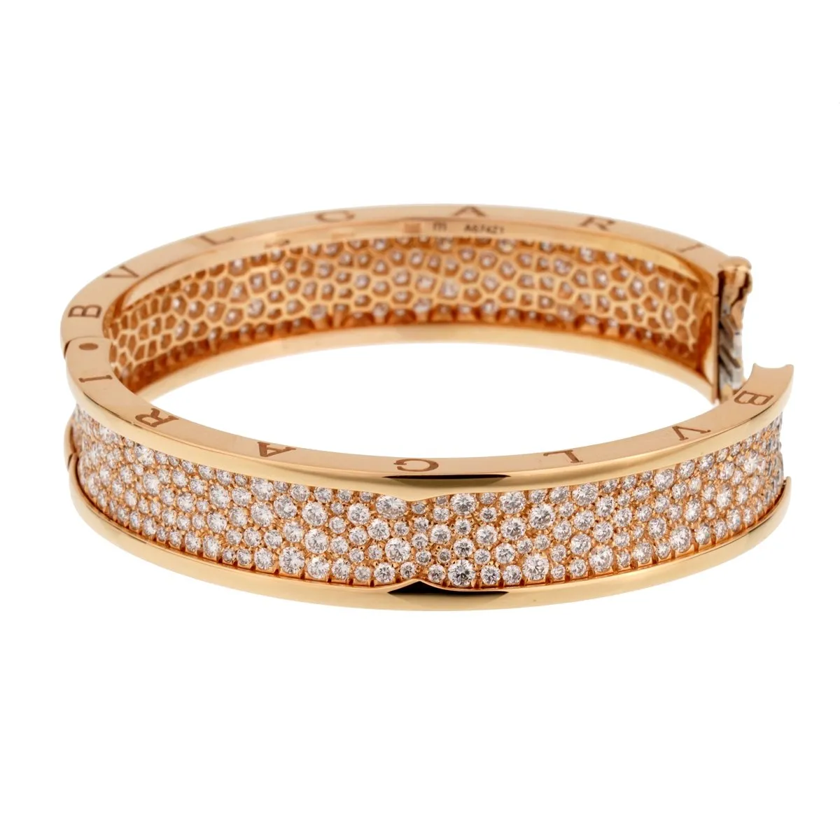 Bvlgari B.Zero1 Diamond 18k Rose Gold Bangle Bracelet