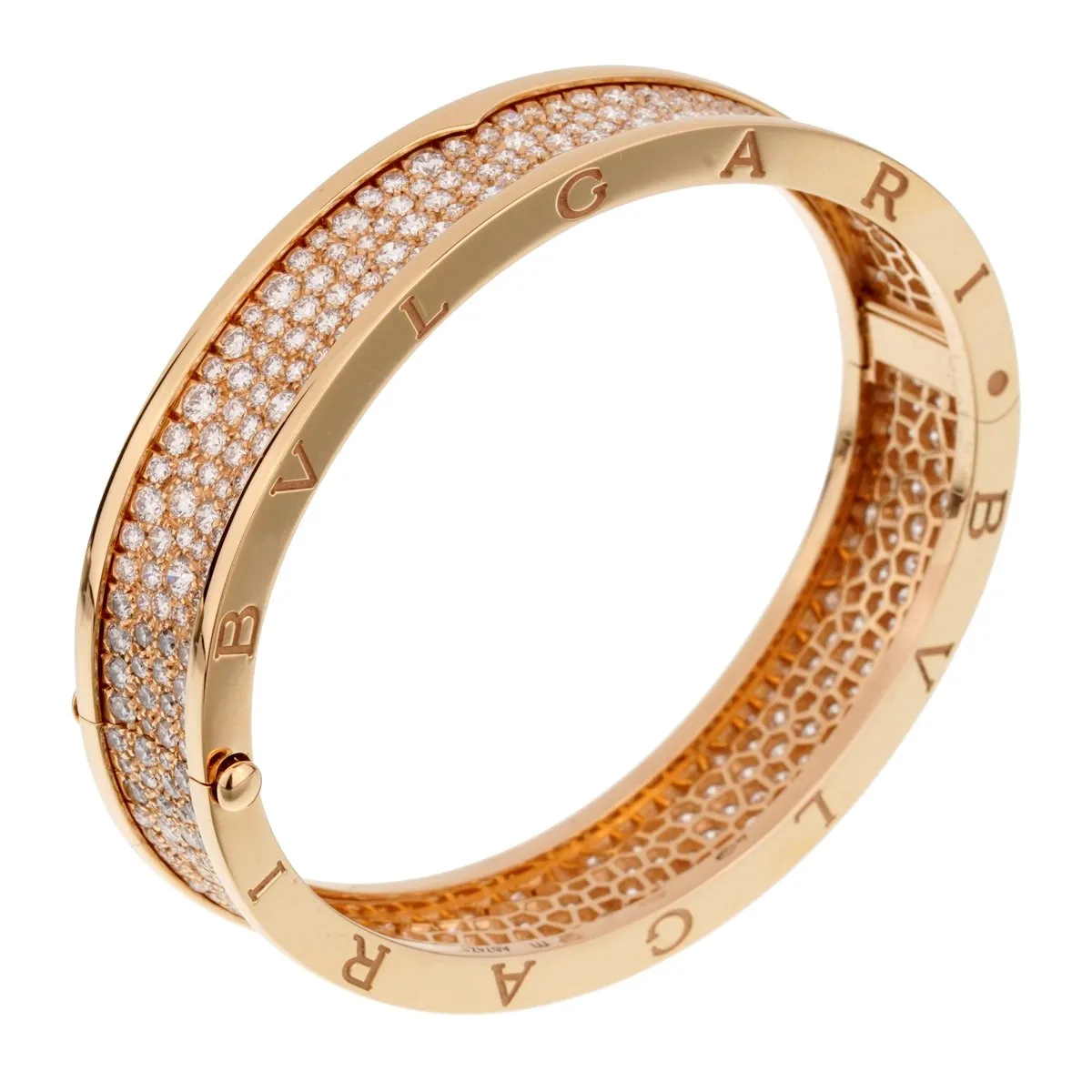 Bvlgari B.Zero1 Diamond 18k Rose Gold Bangle Bracelet