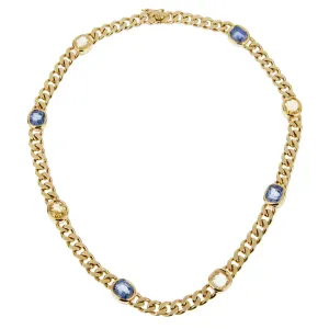 Bvlgari Vintage Sapphire 18k Yellow Gold Choker Necklace