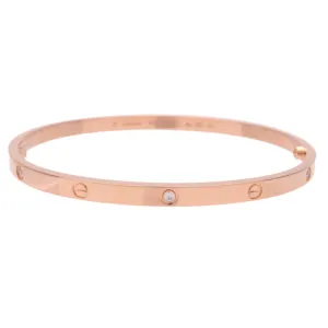 Cartier Love Bracelet SM Half Diamond #18 K18 750PG Rose Gold Used
