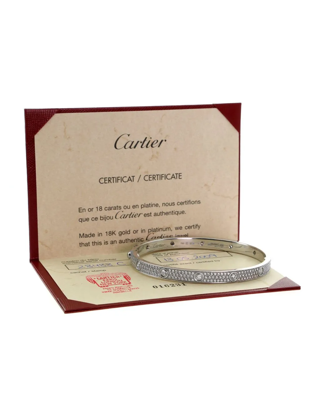 Cartier Love Diamond Pave Bangle Bracelet