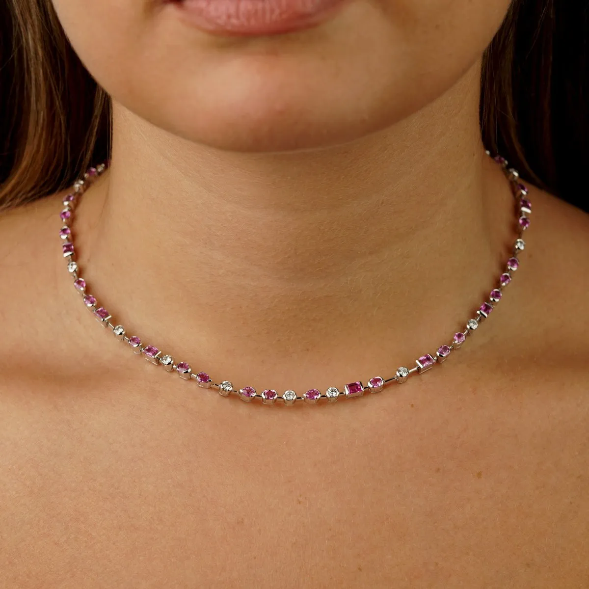 Cartier Meli Melo Diamond Pink Sapphire Necklace