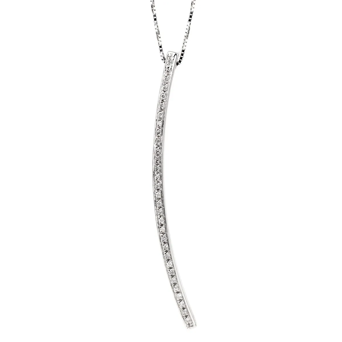 Comete Gioelli Diamond Line White Gold Necklace