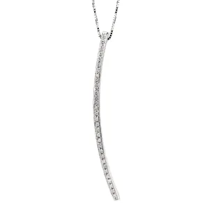 Comete Gioelli Diamond Line White Gold Necklace