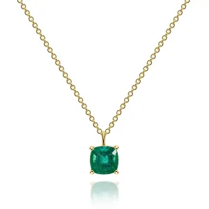 Cushion Cut Emerald Pendant - 0.90ct TW