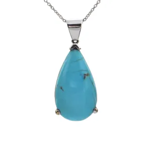 Daisy Exclusive Persian Turquoise 14K White Gold Pendant