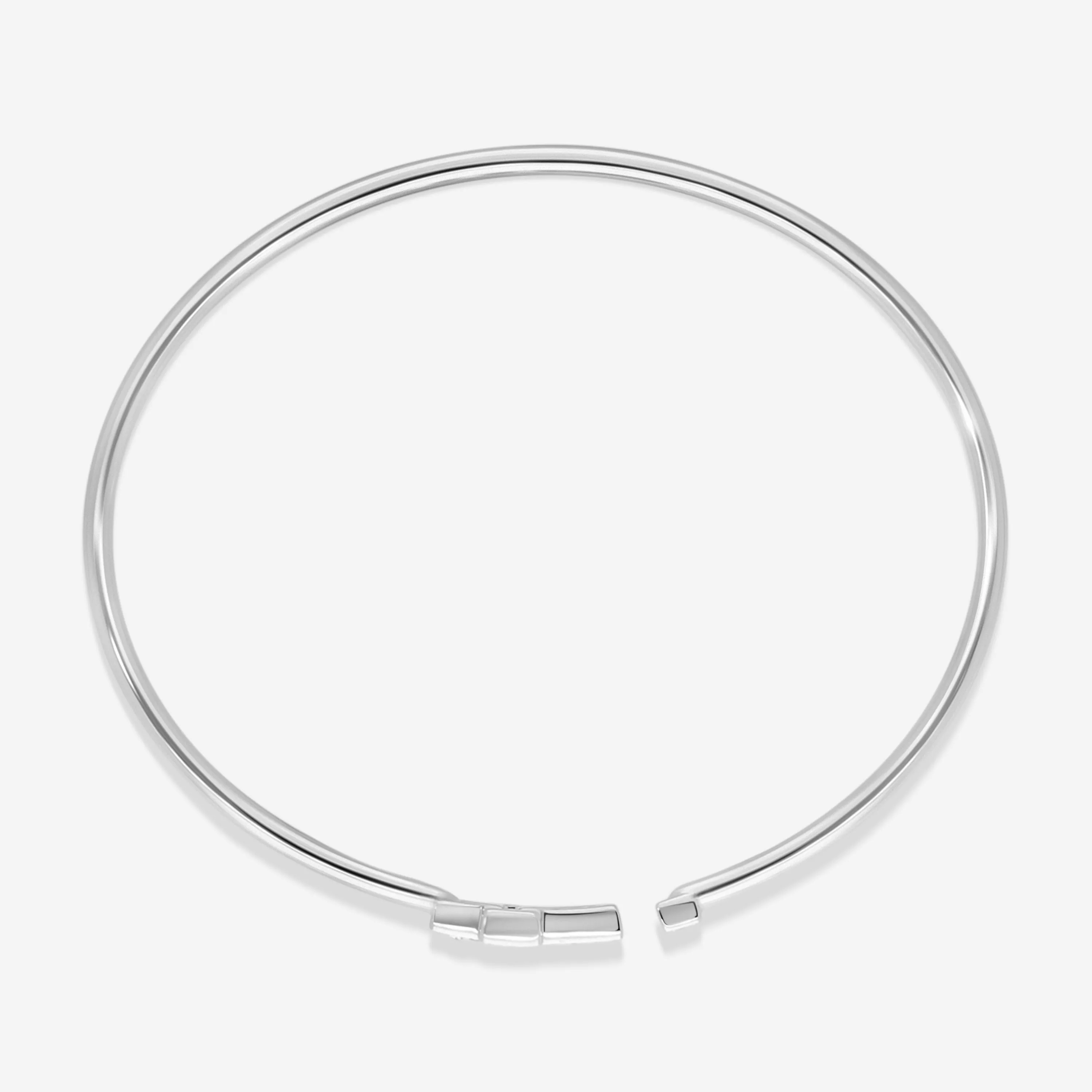 Damiani 18K Whte Gold Diamond Cross Bangle Bracelet 20083313