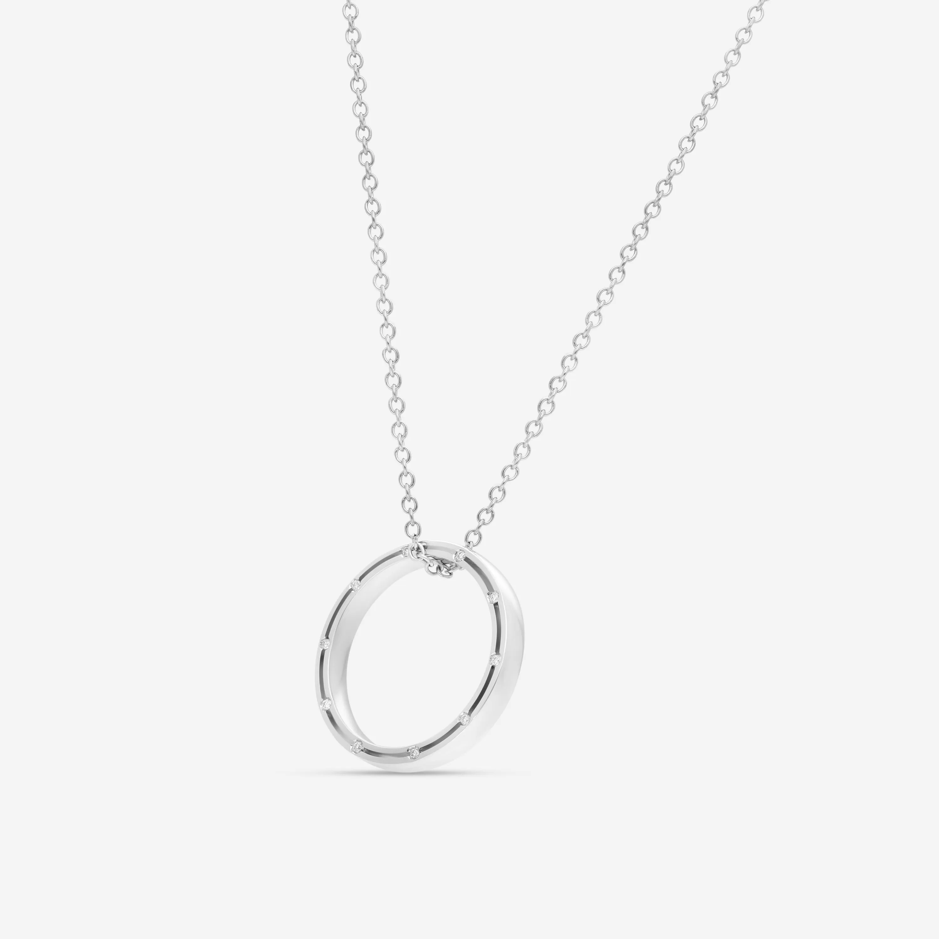 Damiani 18K Whte Gold Diamond Pendant Necklace 20012010