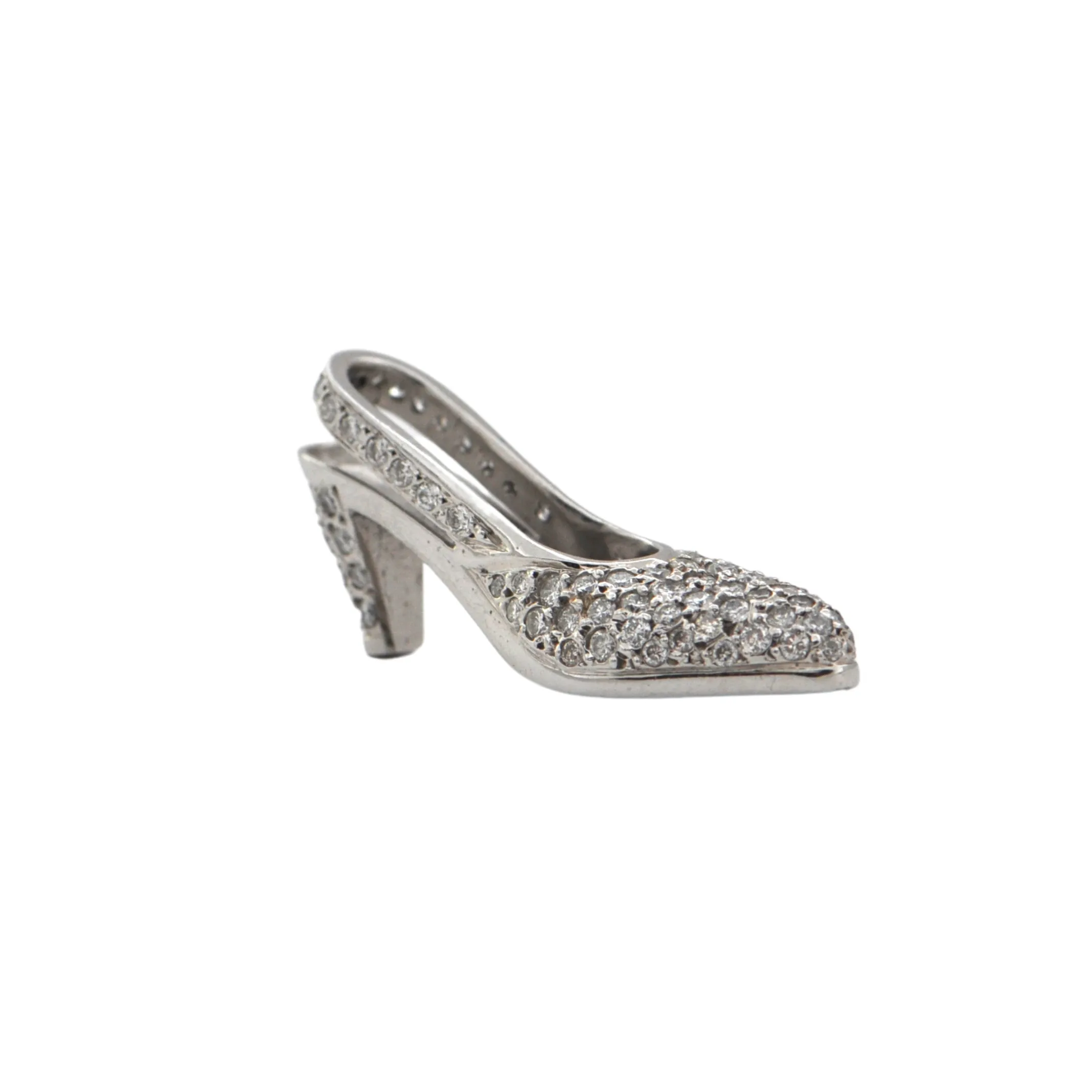 Diamond 18K White Gold Shoe Charm (C. 2000)