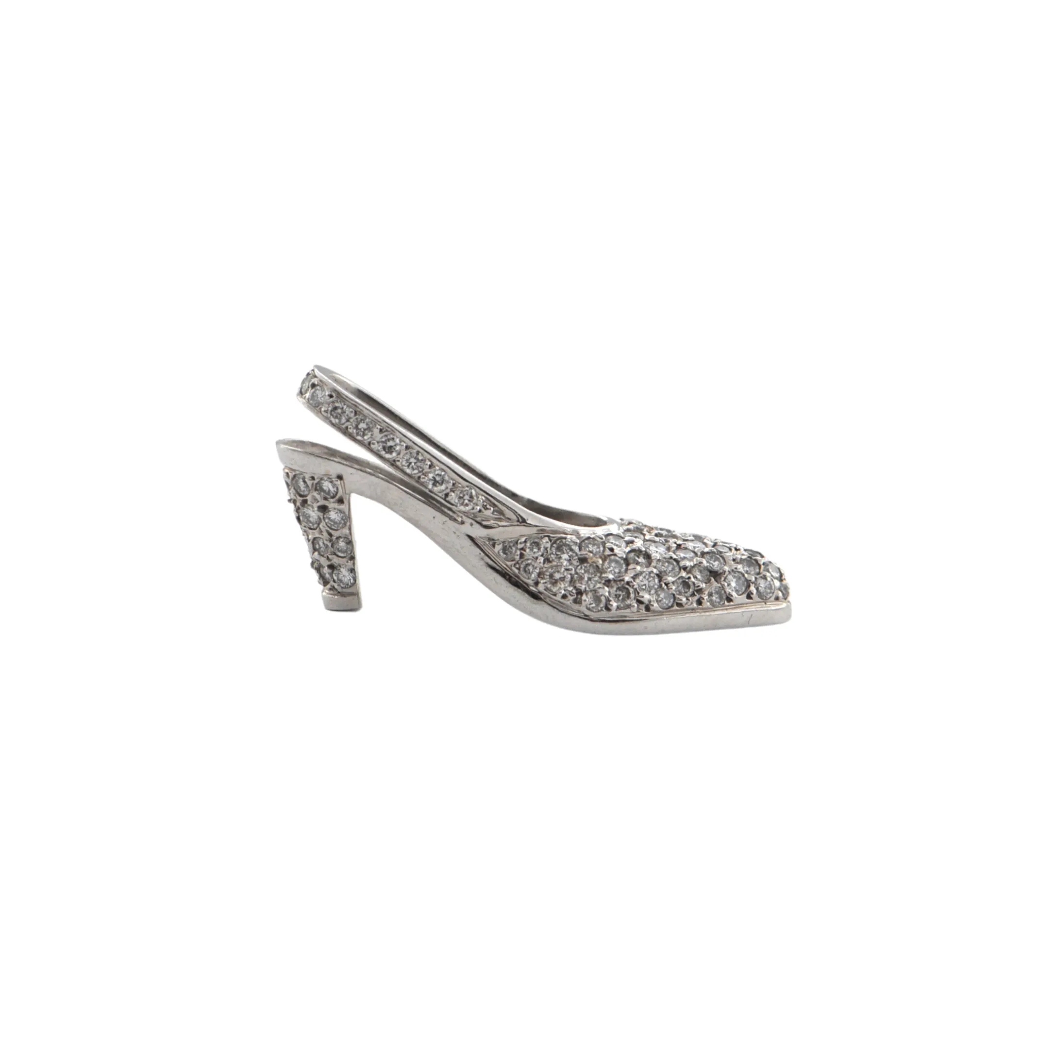 Diamond 18K White Gold Shoe Charm (C. 2000)