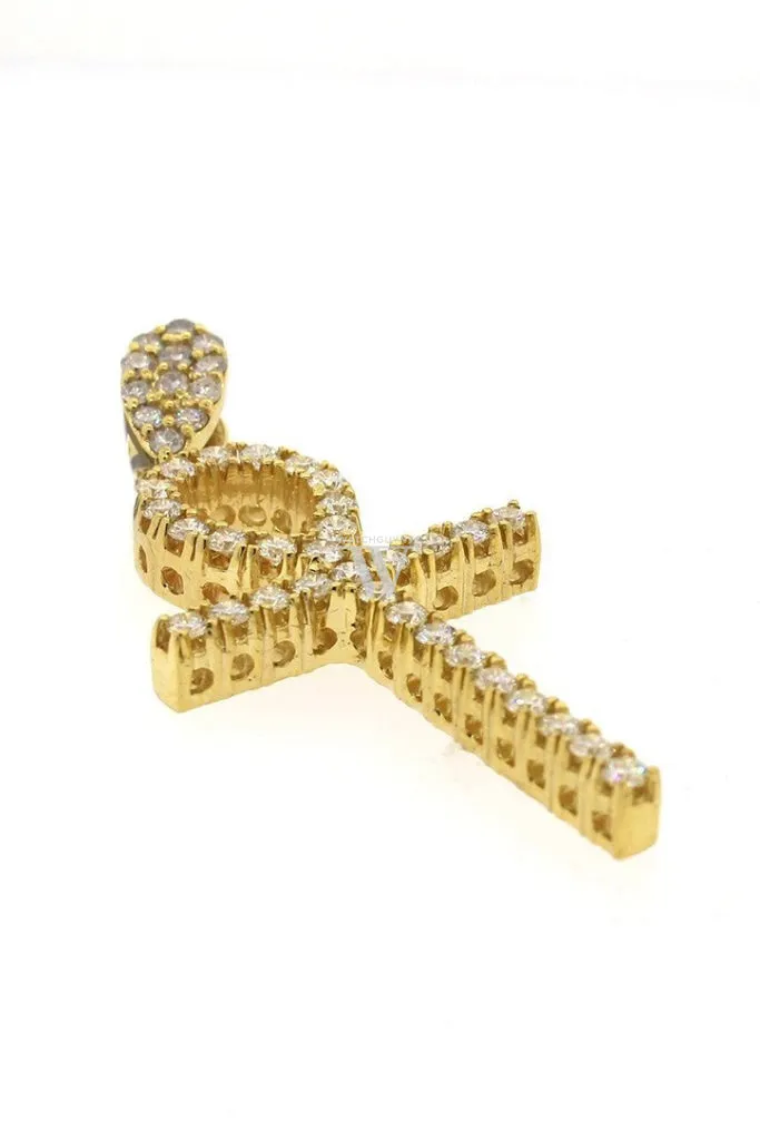 Diamond Ankh Cross Pendent 3.00ct 14K Gold