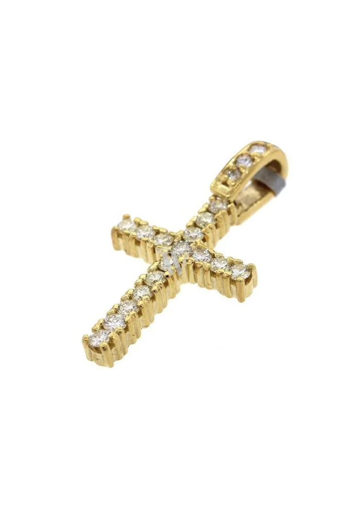 Diamond Cross Pendent 1.00ct 14K Gold