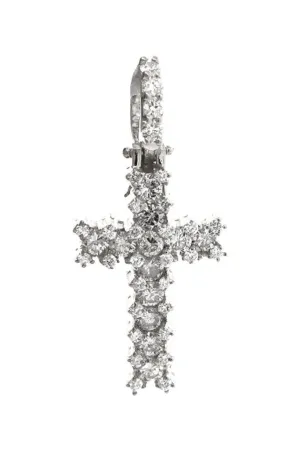 Diamond Cross Pendent 1.90ct 14K Gold