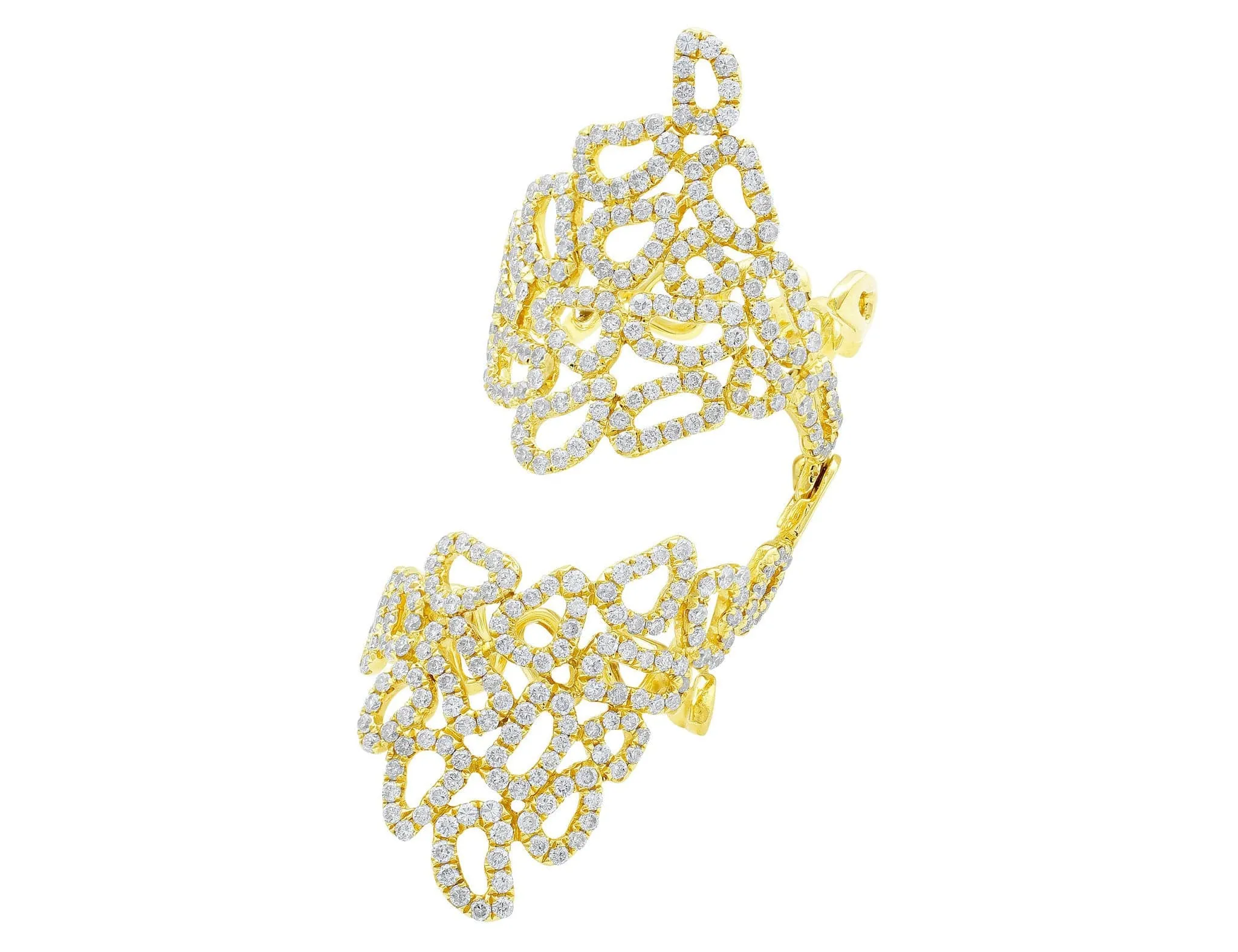 Double 18kt Yellow Gold Pav Lace Ring