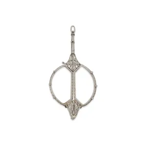 Edwardian Platinum Diamond Lorgnette Pendant