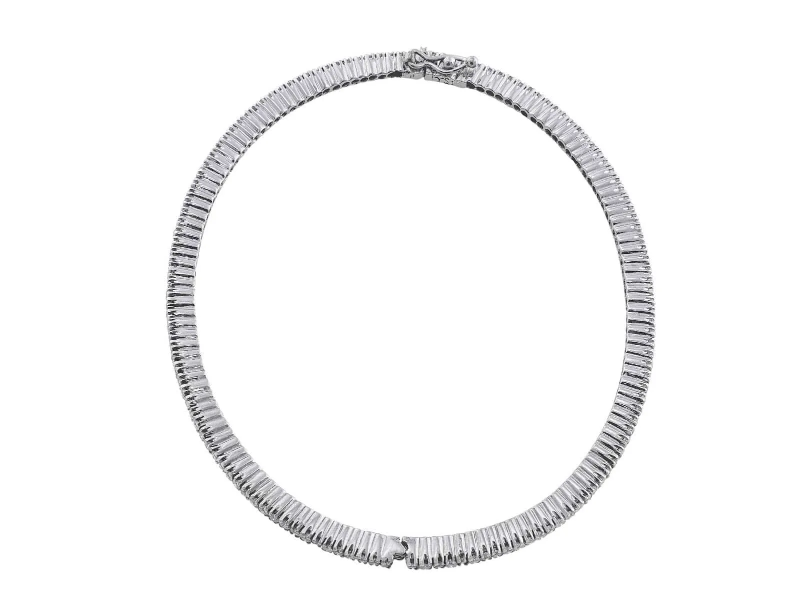 Estate 14kt White Gold Diamond Bangle