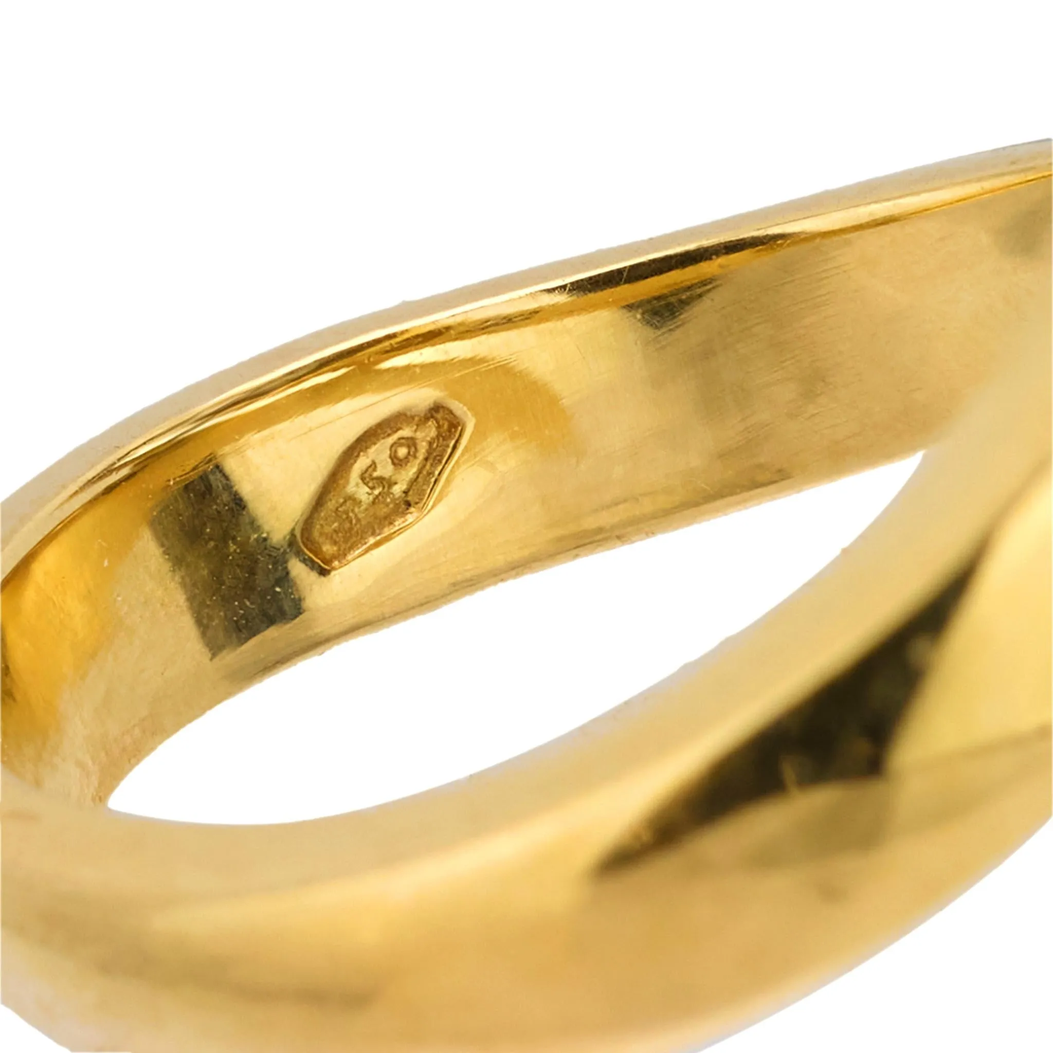 Estate 18k Green Diamond Snake Ring