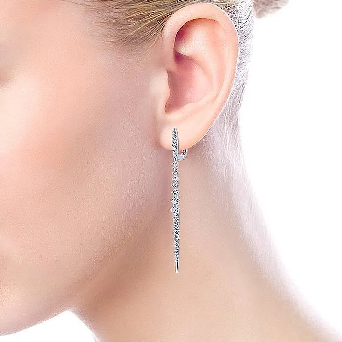 Gabriel & Co-14 K White Gold Linear Diamond Drop