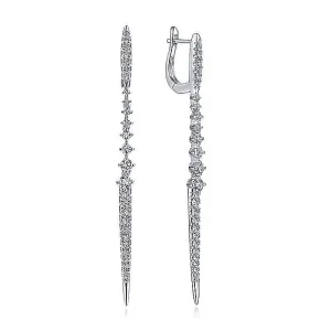 Gabriel & Co-14 K White Gold Linear Diamond Drop