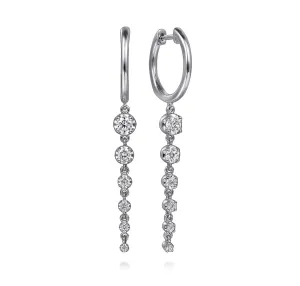 Gabriel & Co-14K White Gold Graduating Diamond Huggie Drop Earrings   EG15066W45JJ