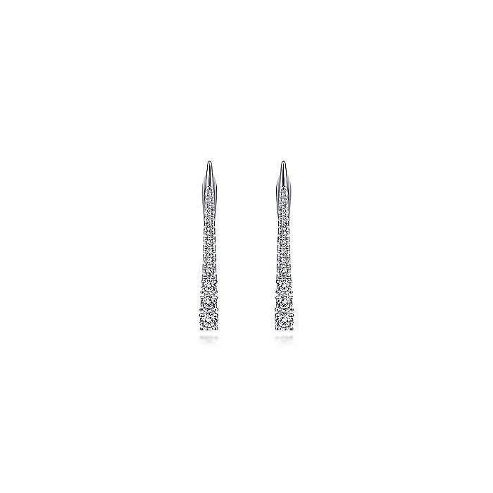 Gabriel & Co-18k White Gold Diamond Spike Drop *