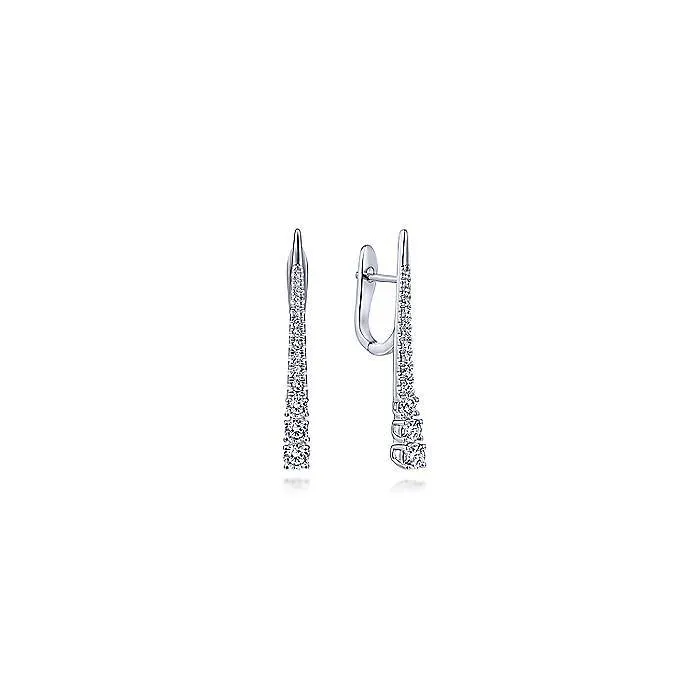 Gabriel & Co-18k White Gold Diamond Spike Drop *