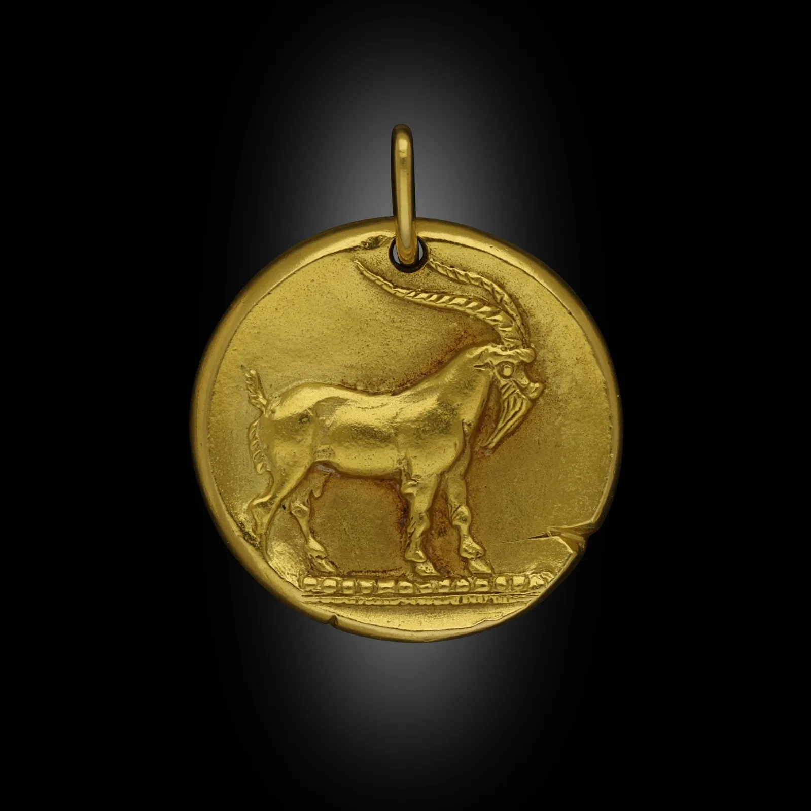 Georges Lenfant for Van Cleef & Arpels 1960s 18KT Yellow Gold Capricorn Pendant