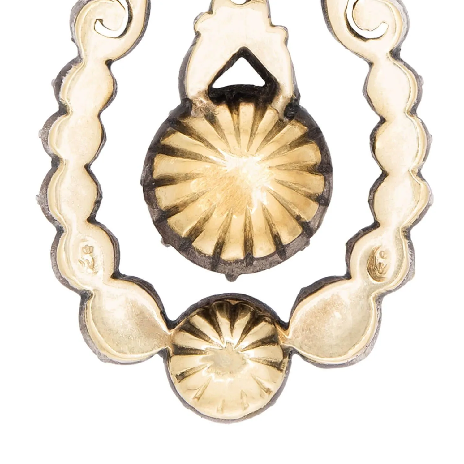 Georgian French 14k/Sterling Silver Diamond Pendant