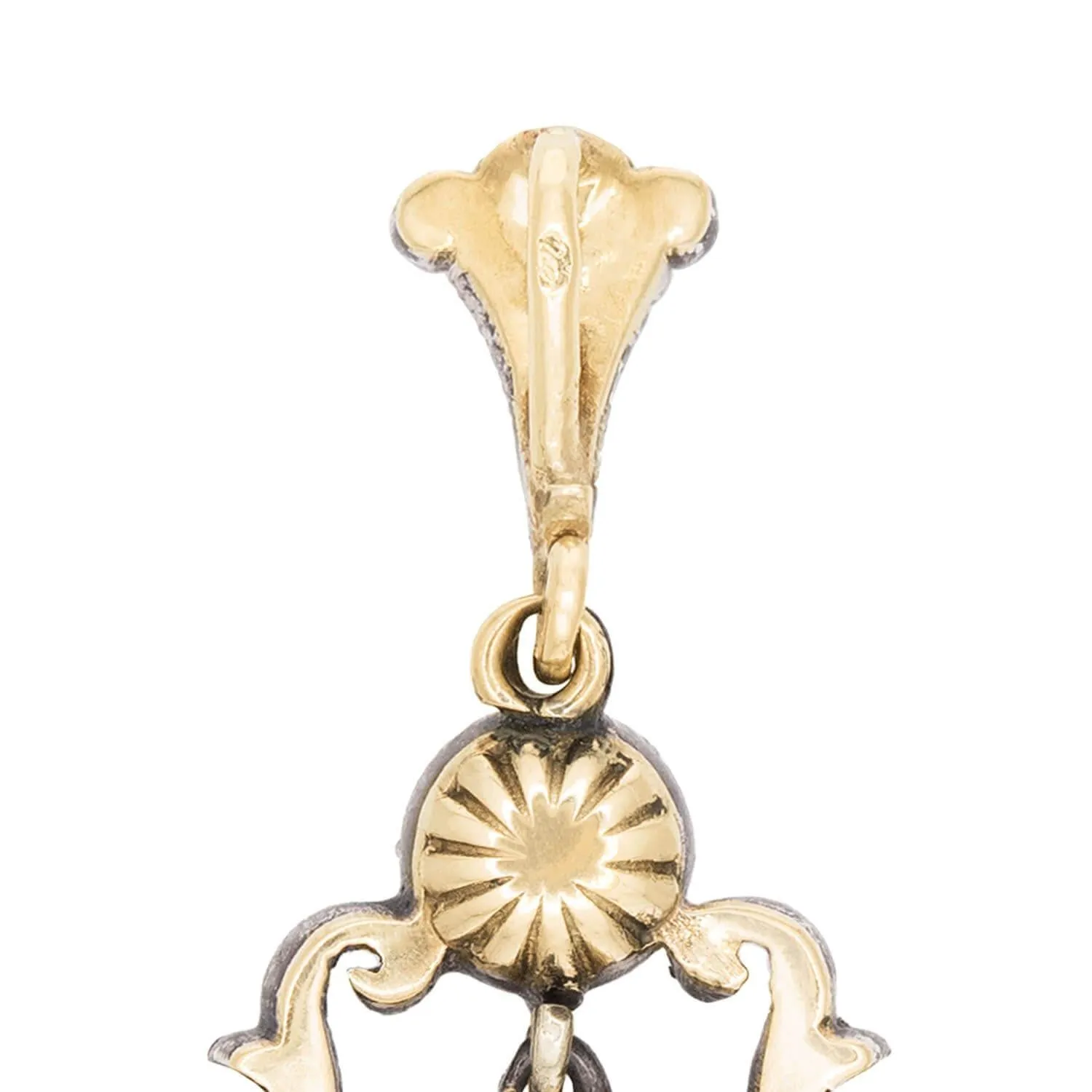 Georgian French 14k/Sterling Silver Diamond Pendant