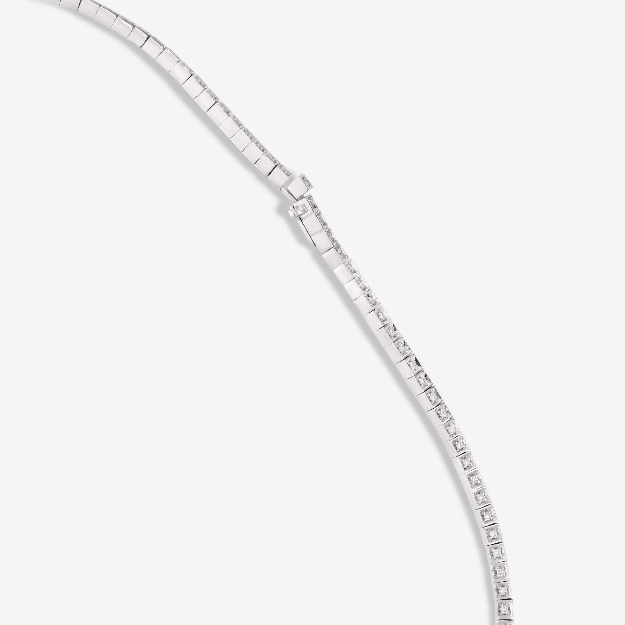 Gucci Chiodo White Gold Diamond Lariat Necklace YBB373749001