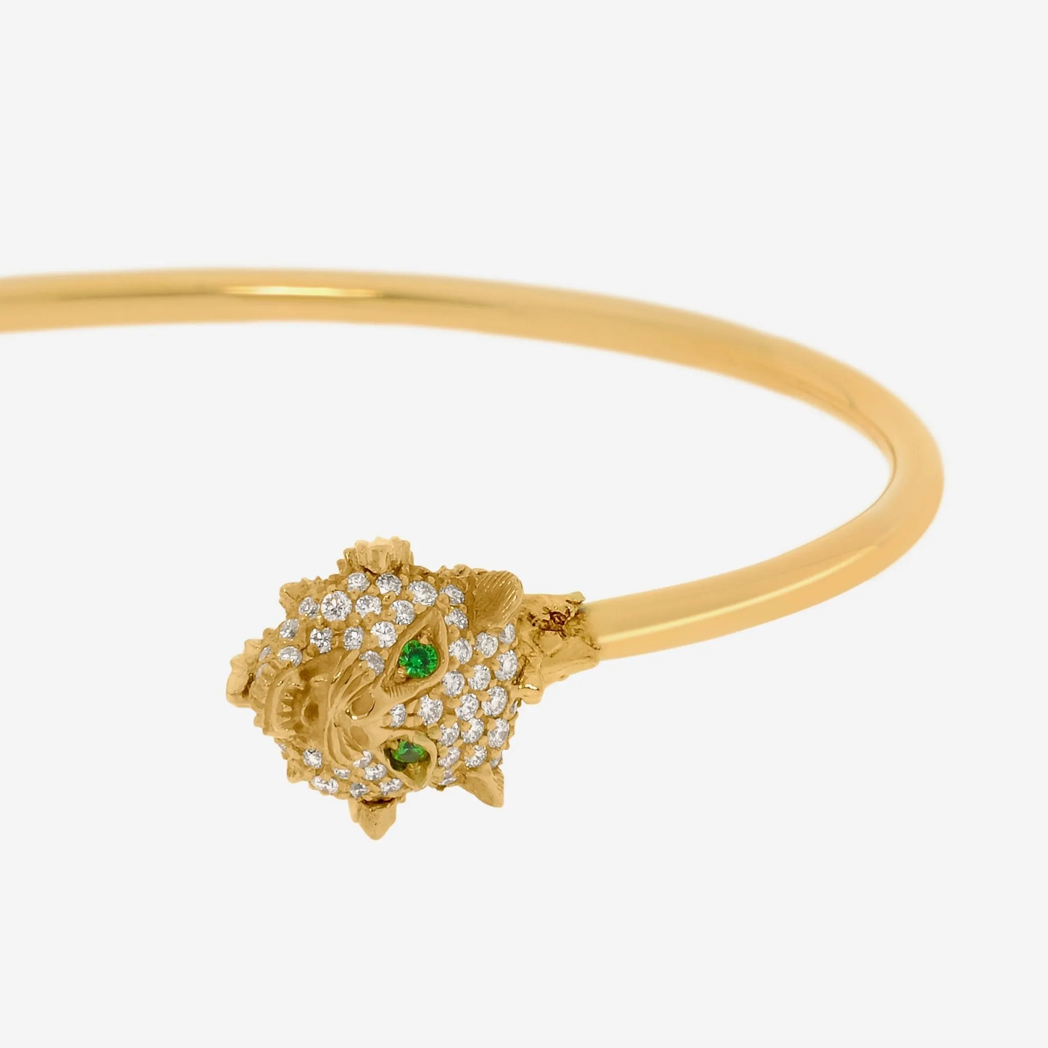 Gucci Le Marche Des Merveilles 18K Yellow Gold, Diamond 0.63ct. tw. and Tsavorite Cuff Bracelet YBA482053001017