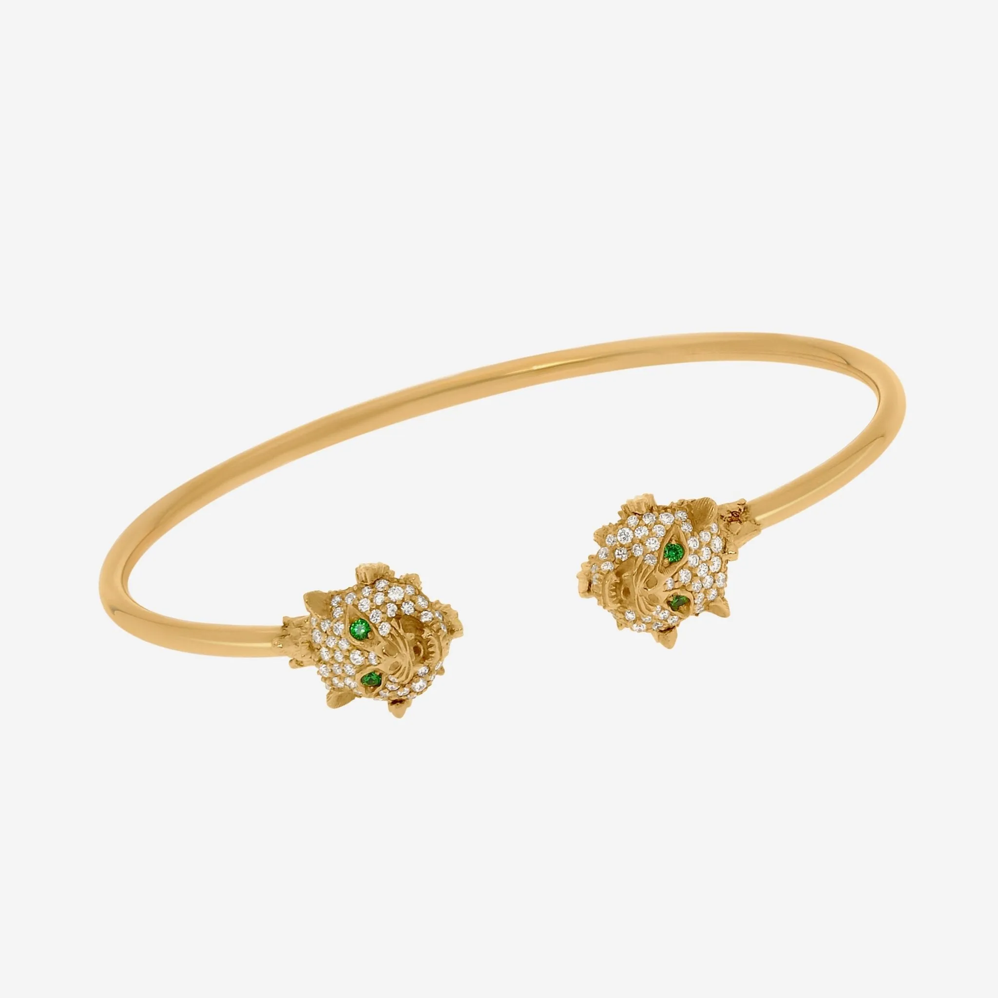 Gucci Le Marche Des Merveilles 18K Yellow Gold, Diamond 0.63ct. tw. and Tsavorite Cuff Bracelet YBA482053001017
